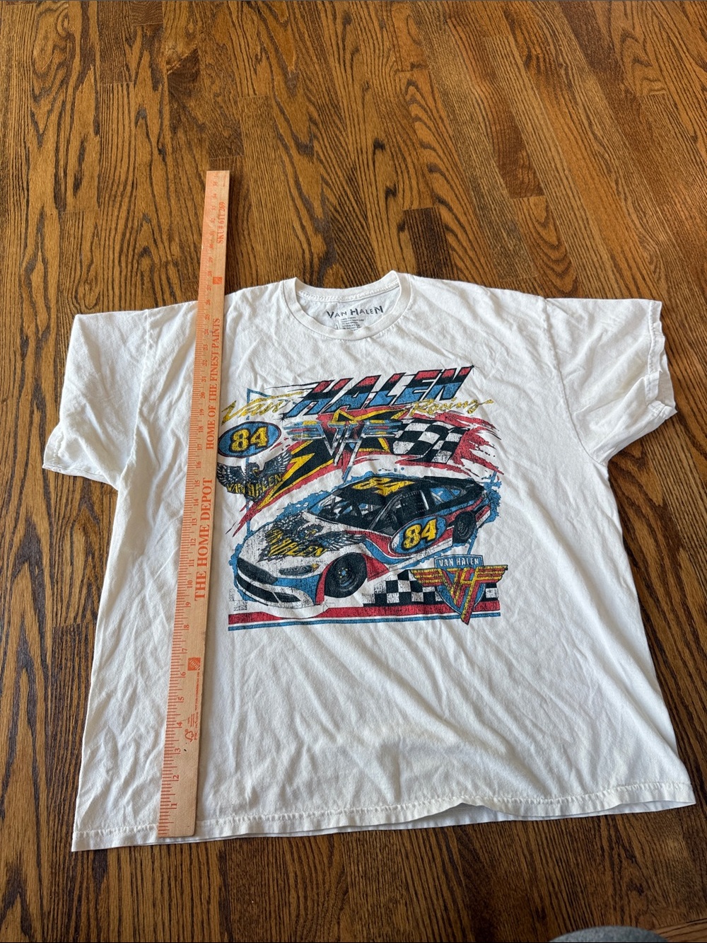Van Halen White Graphic Racing Tee